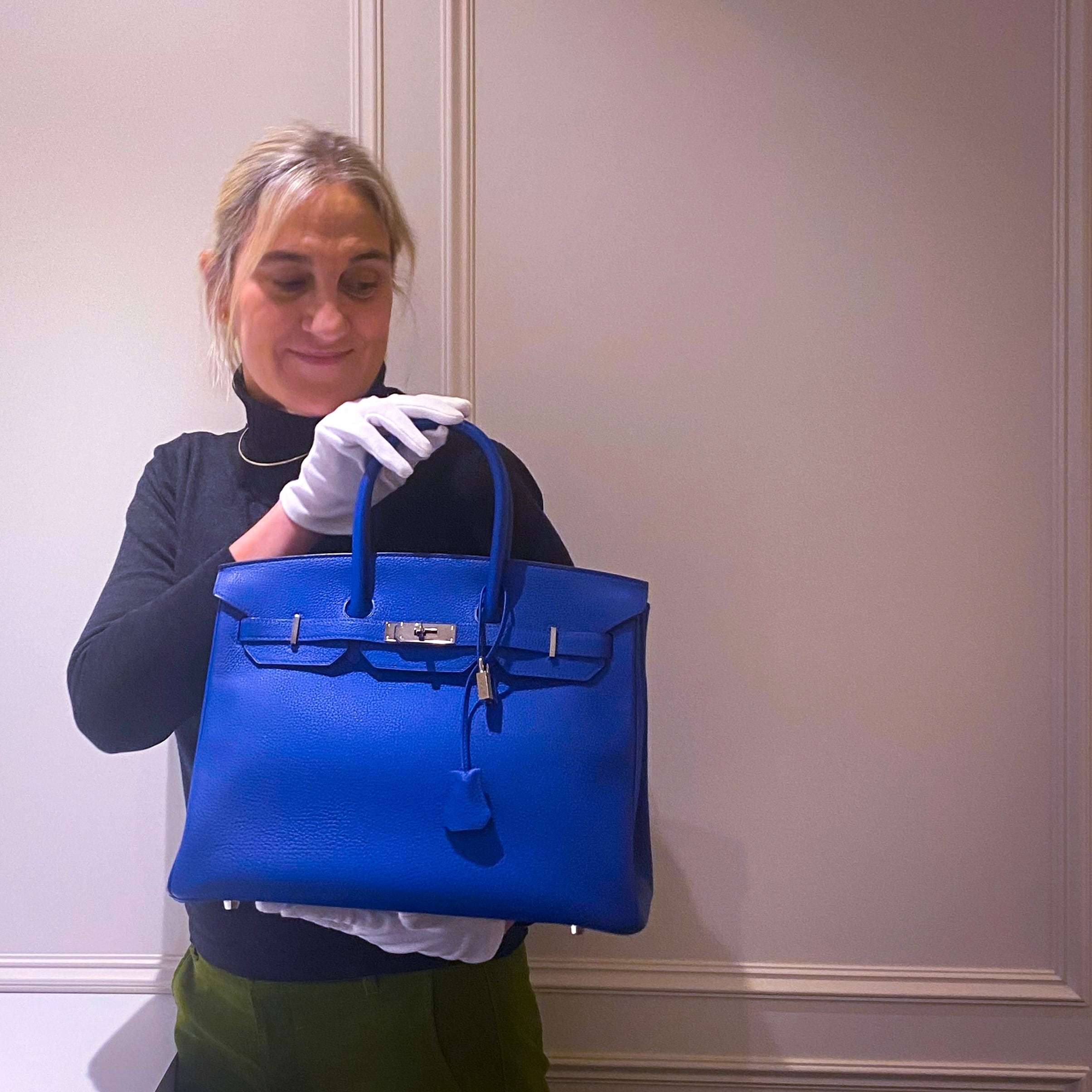 Hermès Birkin 35 Togo Azul Eléctrico