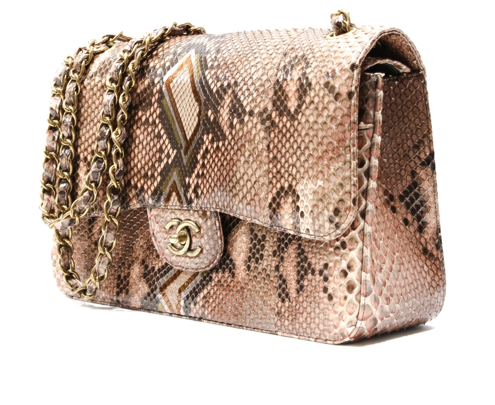 CHANEL - Brown Timeless Python Shoulder Bag