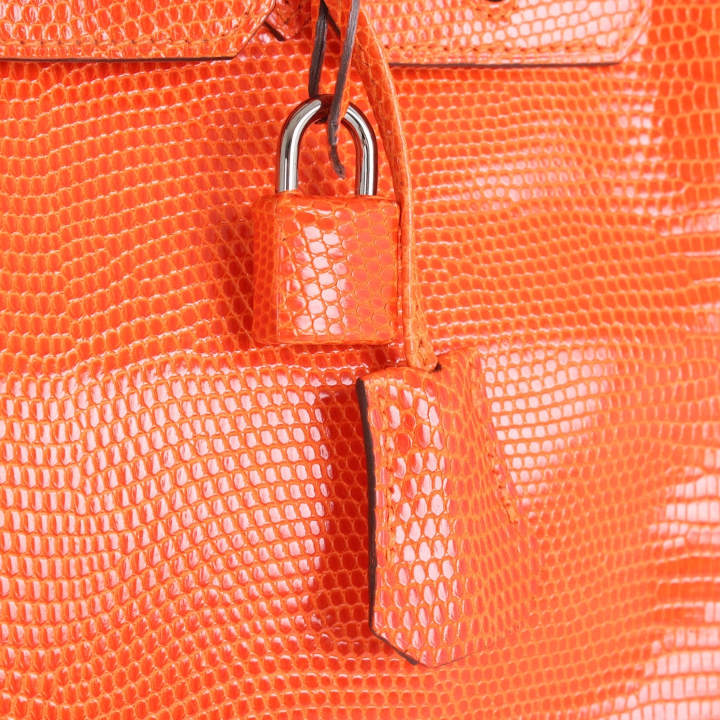 Impecable estado - Hermès Birkin 25 Lagarto Naranja