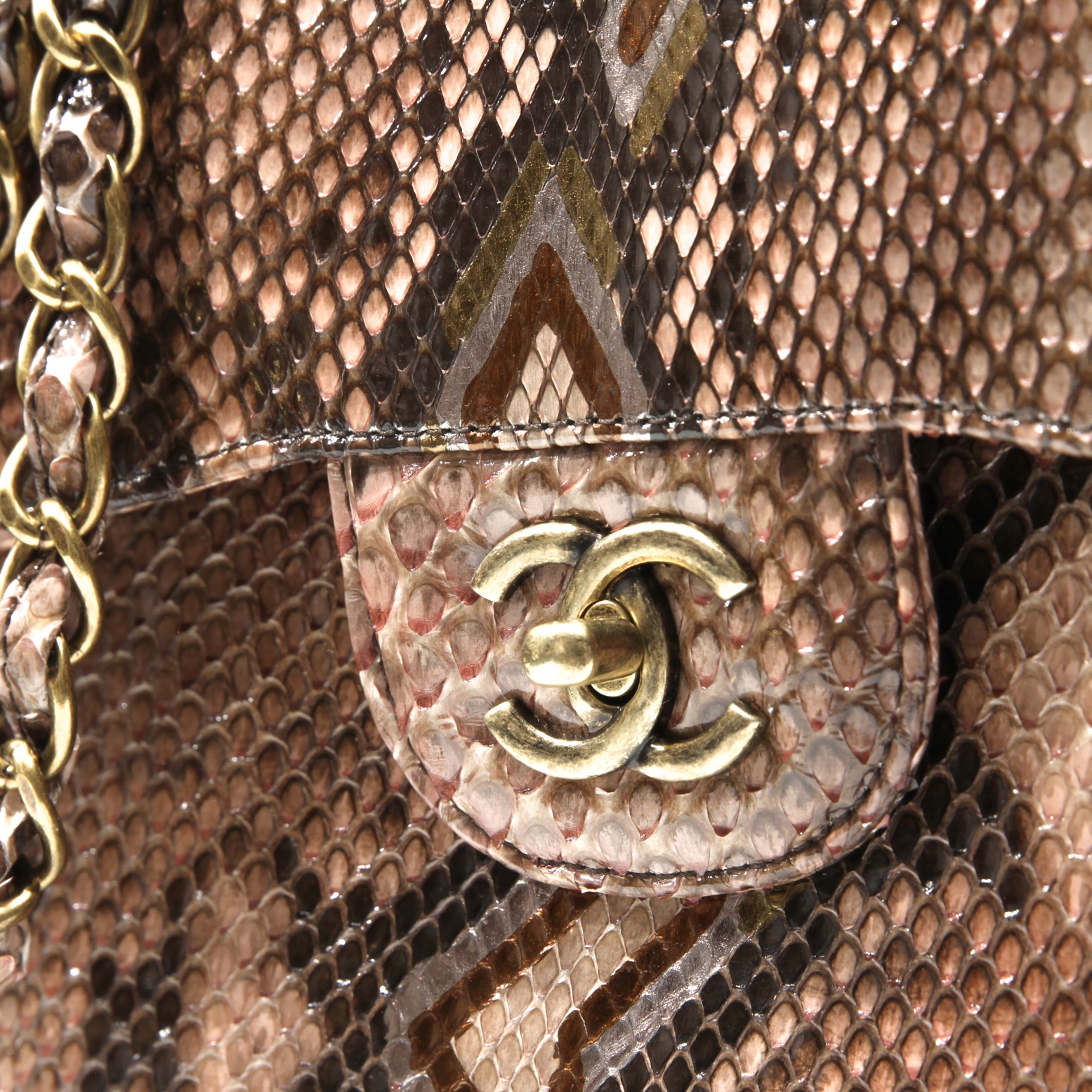 Mint condition - Chanel Brown Timeless Python