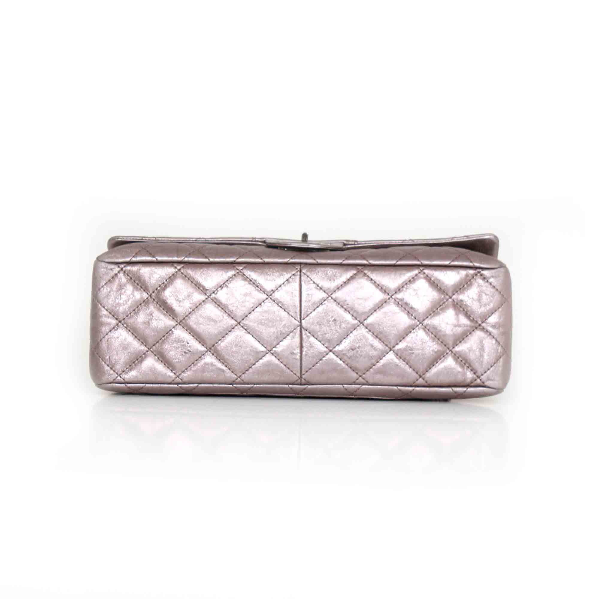 Photo (3) of CHANEL 2.55 Silver Metallic Reissue 228 Double Flap bag