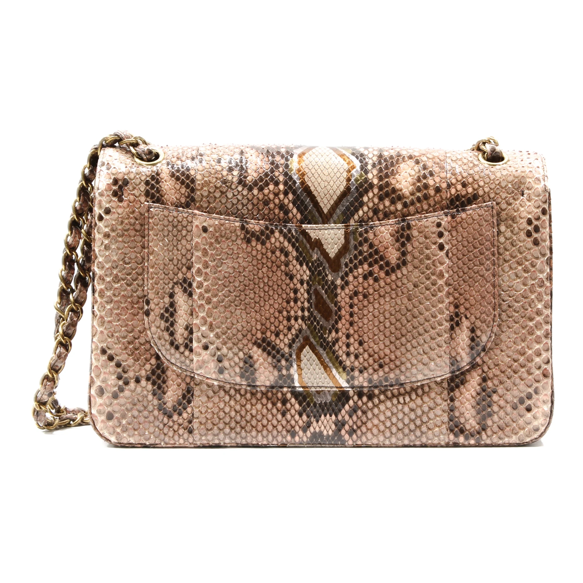 Photo (2) of CHANEL Timeless brown Python shoulder bag