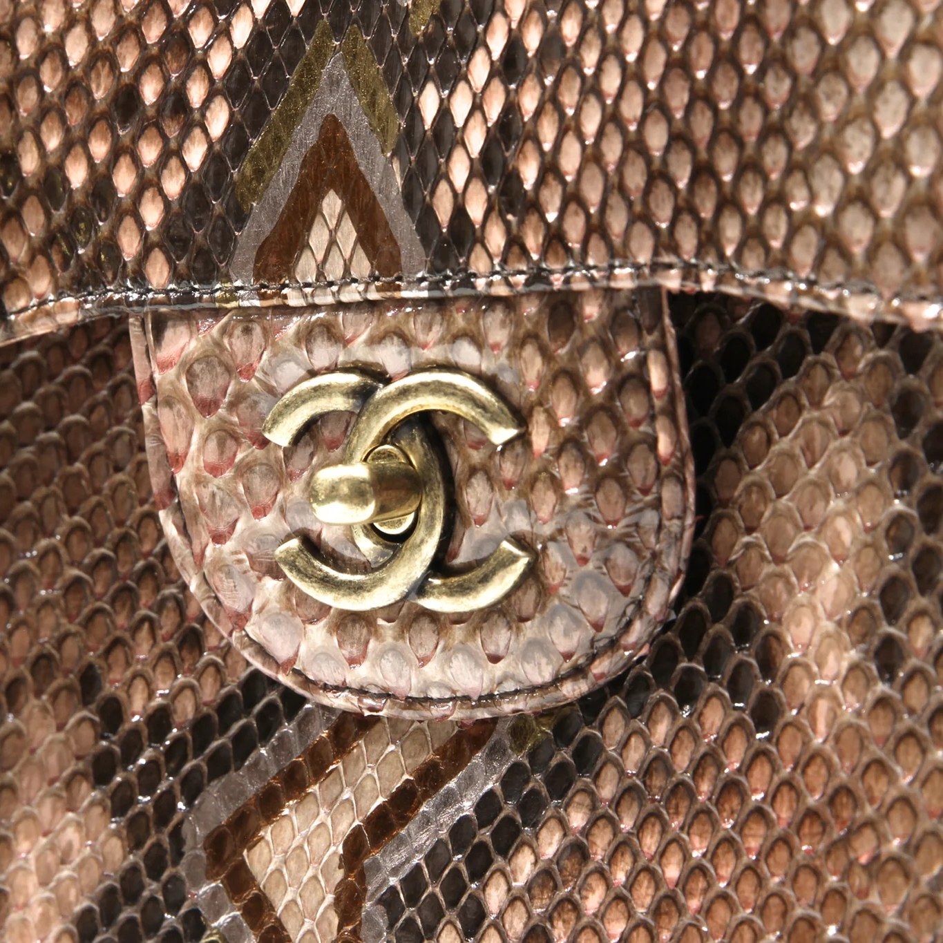 Photo (4) of CHANEL Timeless brown Python shoulder bag