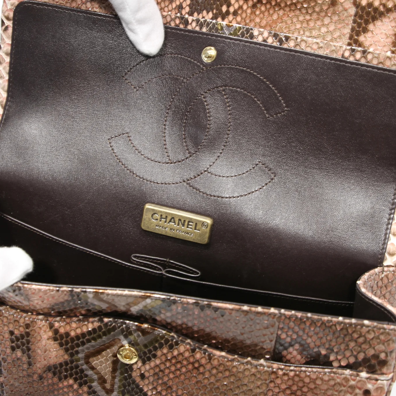 Photo (5) of CHANEL Timeless brown Python shoulder bag