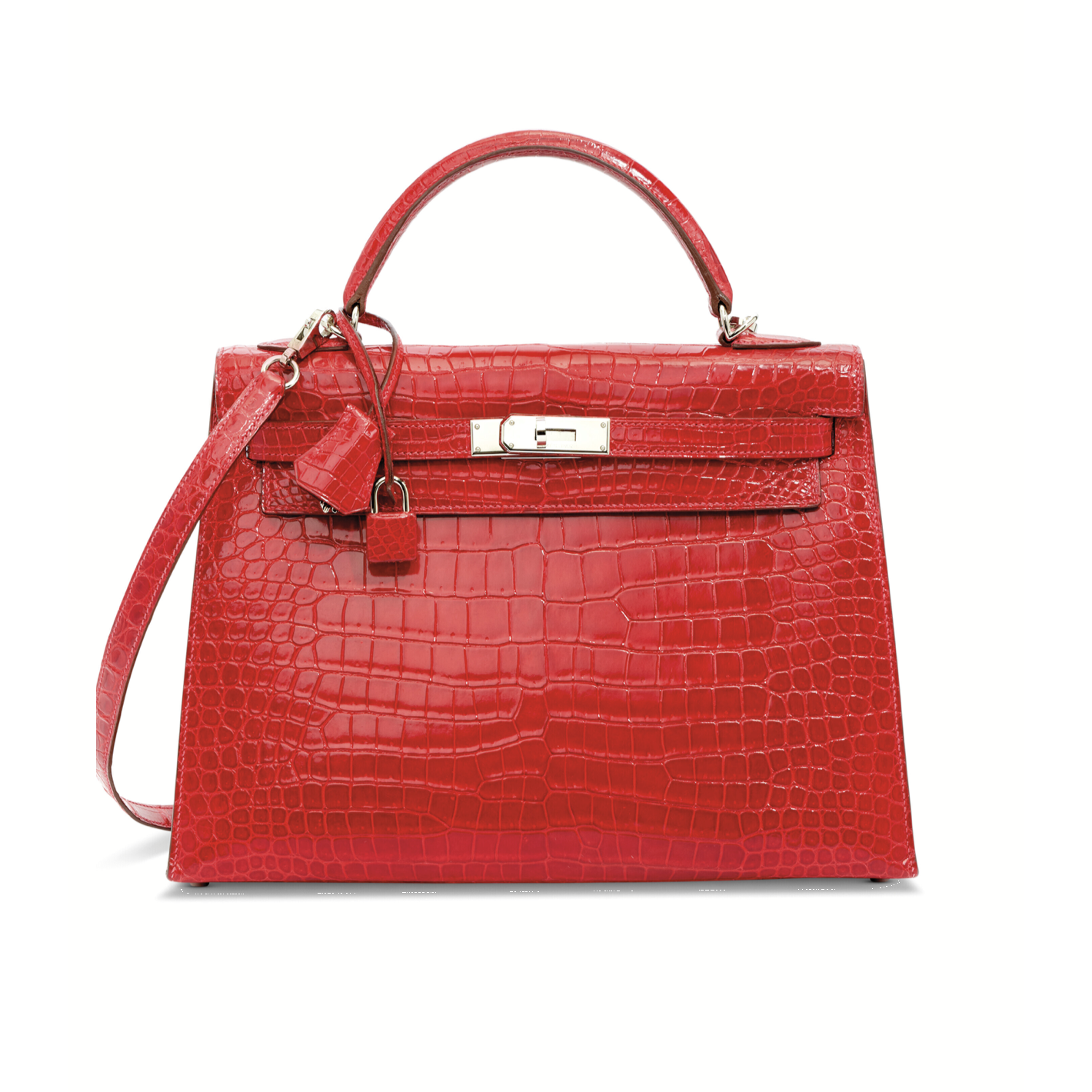 Photo (1) of HERMÈS KELLY 32 SELLIER BRAISE POROSUS CROCODILE BAG