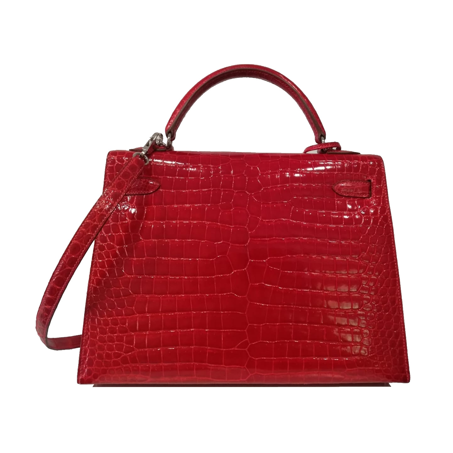 Photo (2) of HERMÈS KELLY 32 SELLIER BRAISE POROSUS CROCODILE BAG