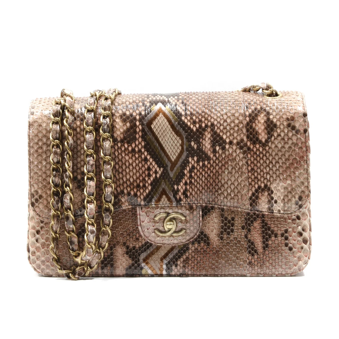 Photo (1) of CHANEL Timeless brown Python shoulder bag