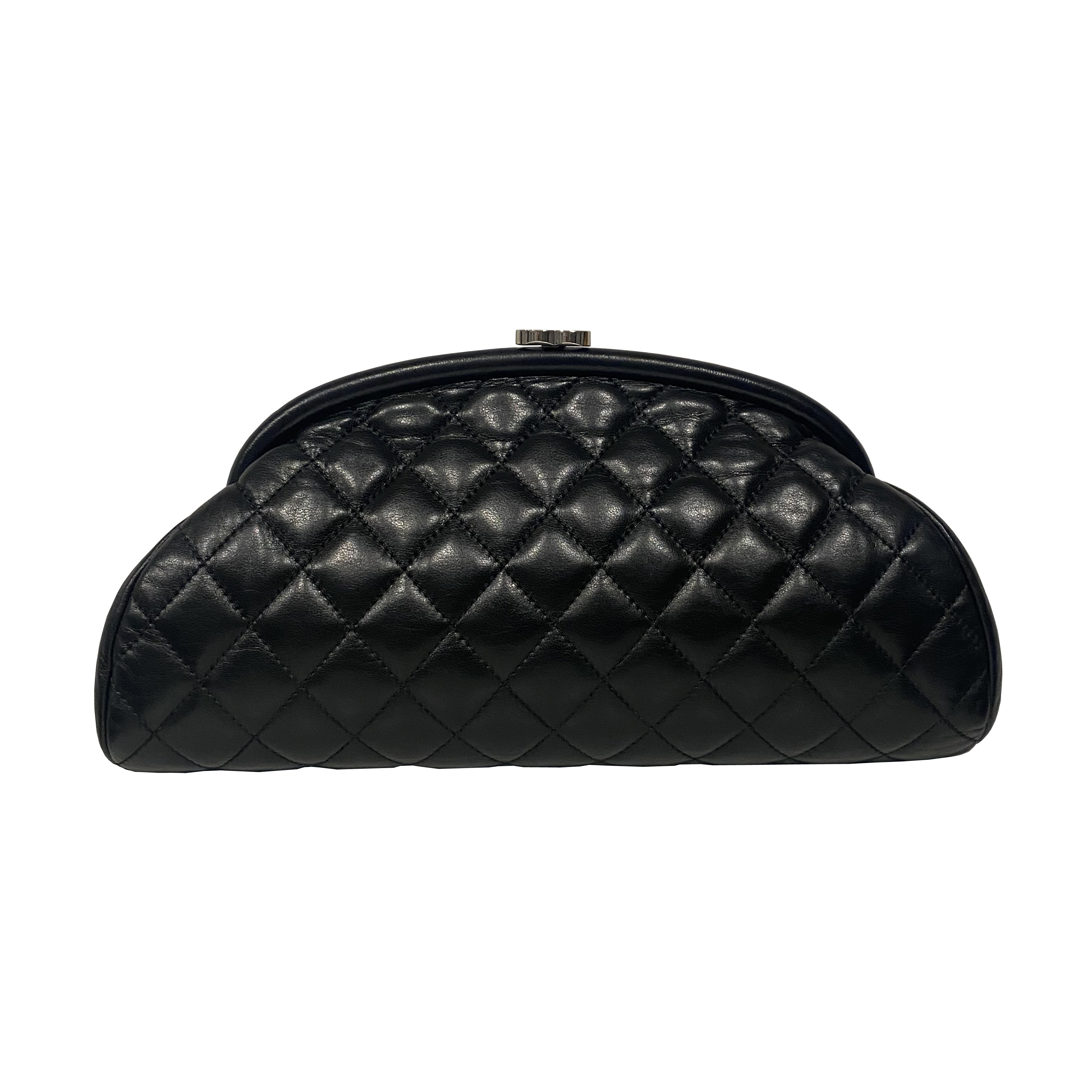 Photo (1) of CHANEL MADEMOISELLE BLACK QUILTED LAMBSKIN CLUTCH