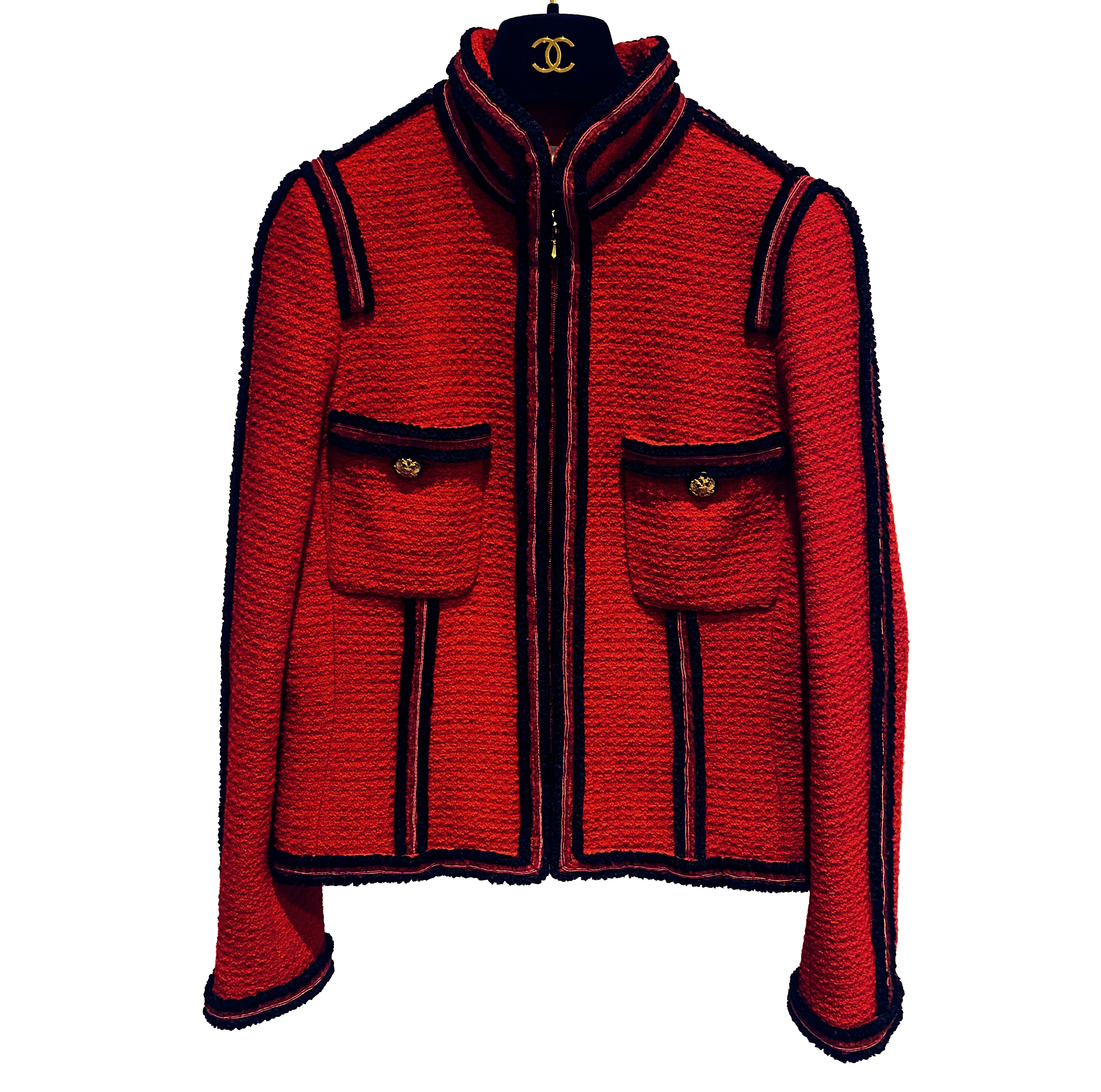 Photo (1) of CHANEL RED TWEED JACKET PARIS - MOSCOW COLLECTION