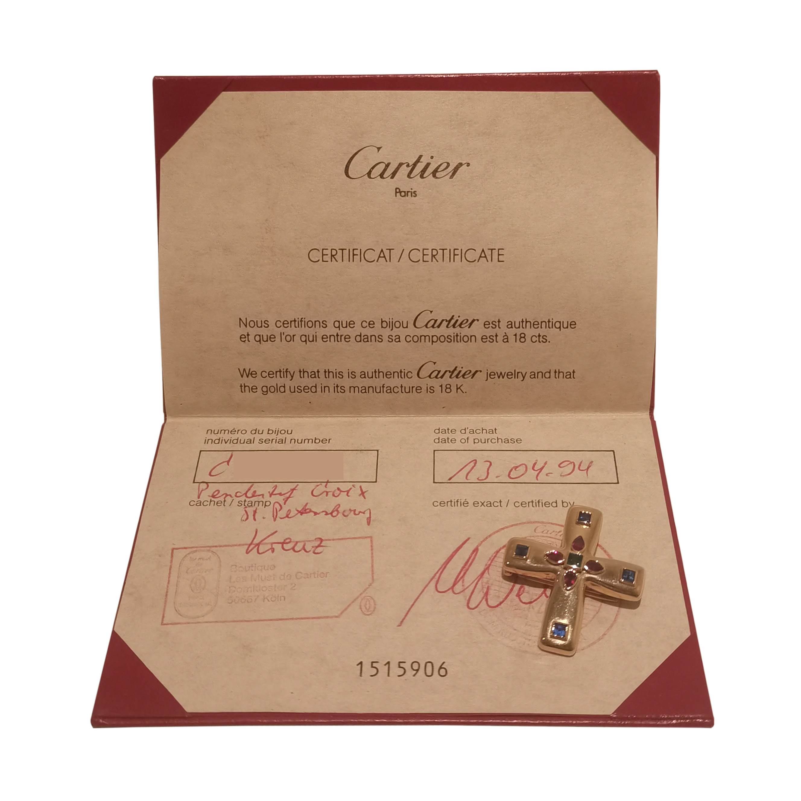 Photo (5) of CARTIER MULTI-GEM BYZANTINE CROSS PENDANT-BROOCH