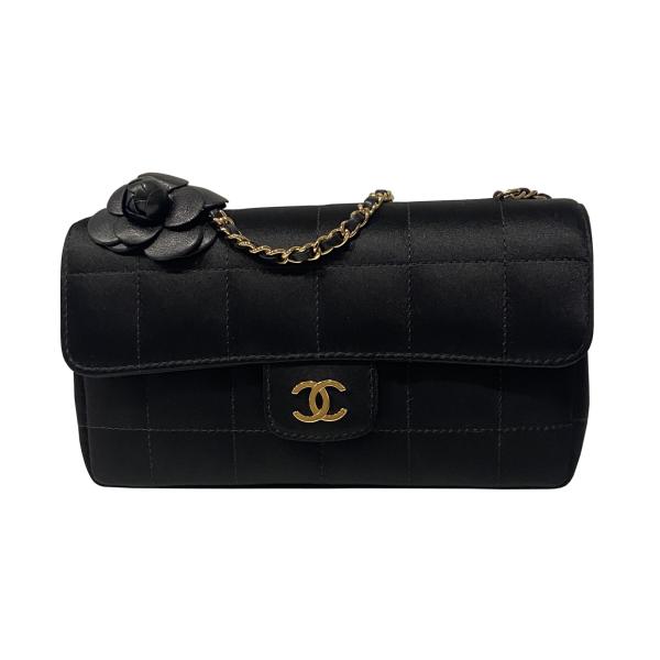 Image for chanel-mini-timeless-camellia-black-satin-shoulder-bag