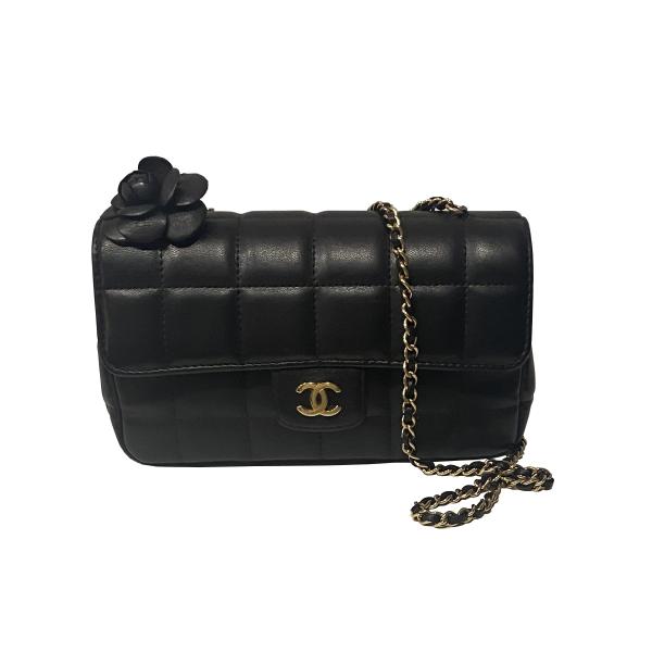 Image for chanel-mini-timeless-camelia-black-quilted-lambskin-shoulder-bag