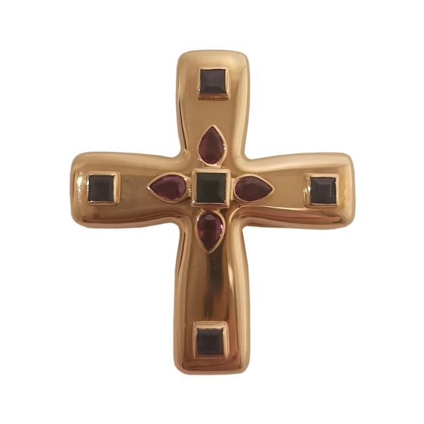 Image for cartier-multi-gem-byzantine-cross-pendant-brooch